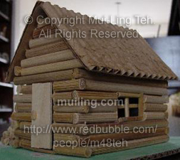 Log cabin made by Mui-Ling Teh at age 12
