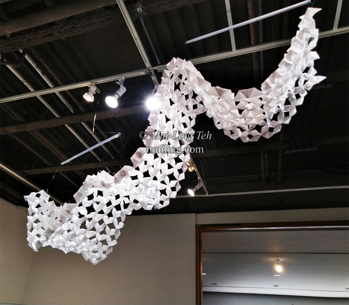 large origami installation by Mui-Ling Teh made from a single piece of paper