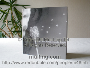 Cover page of the self published book "Art and Words from the Heart" by Mui-Ling Teh, featuring her artwork "Wish"